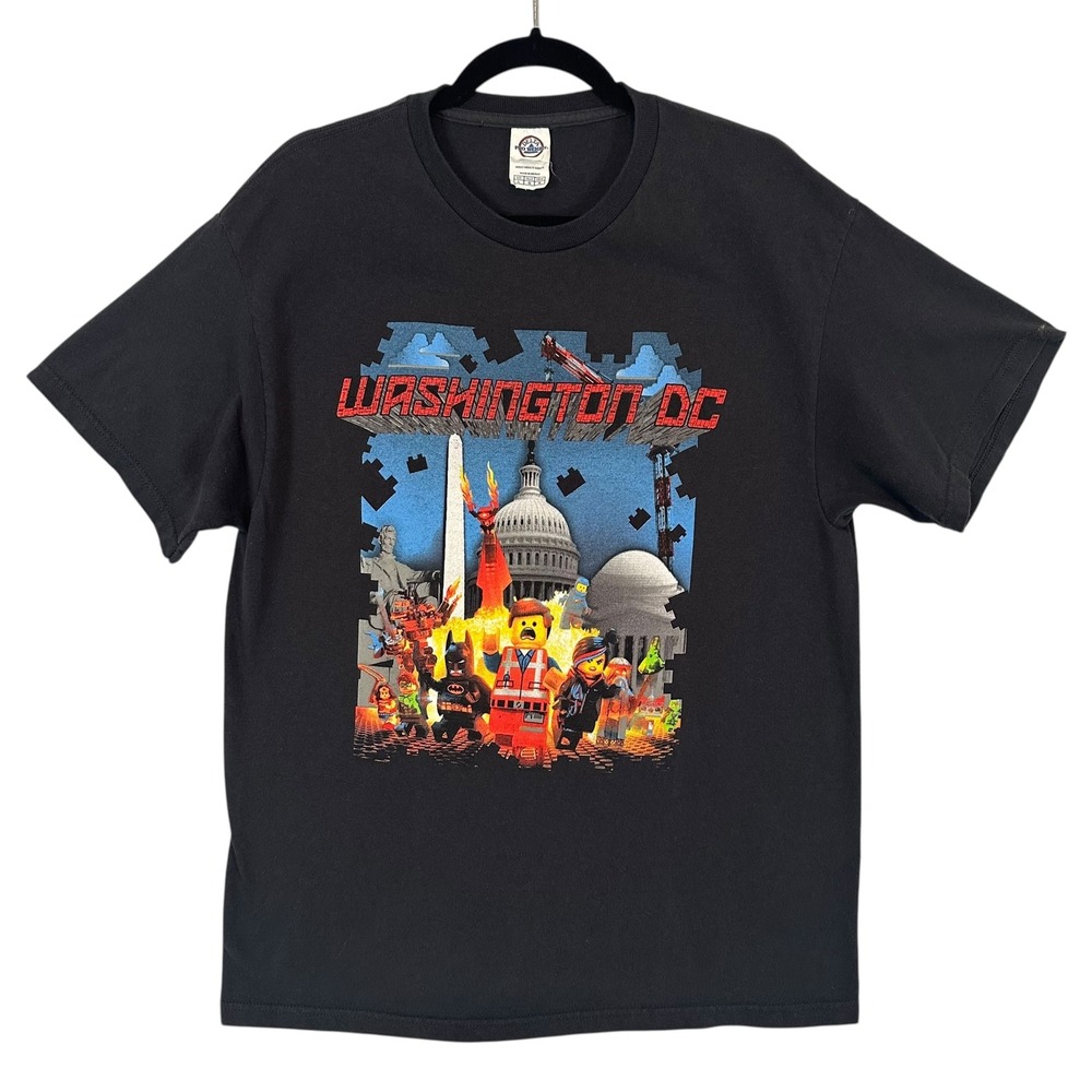 Lego Movie Washington DC Souvenir‎ T Shirt Large Black Capitol Chaos Graphic Tee